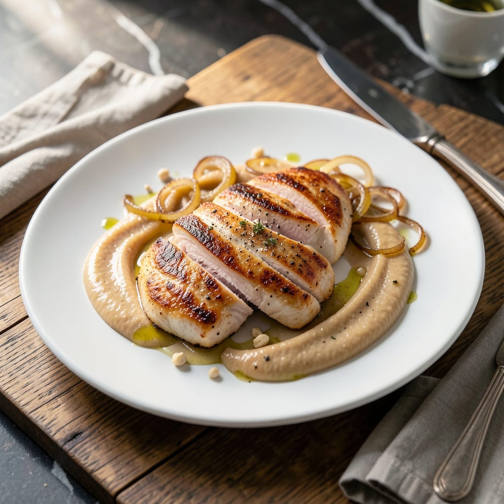 Visual representation of Chicken and Applesauce Recipe: Sweet and Savory One Pan Dinner