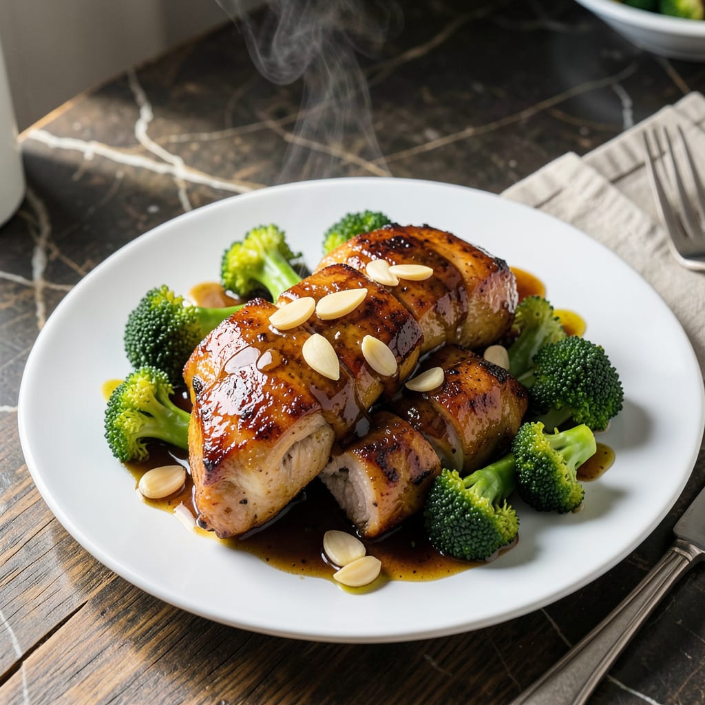 Chicken and Broccoli in Garlic Sauce Recipe: Velvety Sauce With Tender Bites illustration with key details
