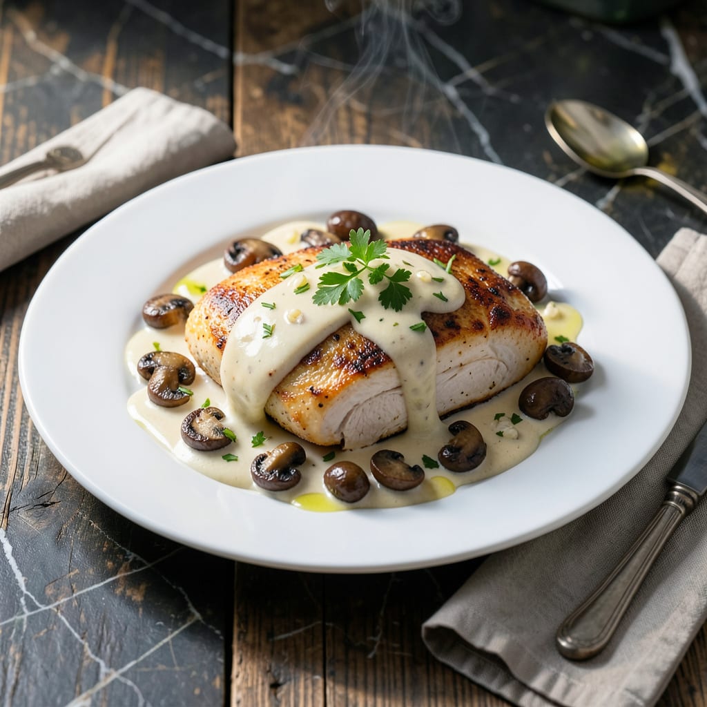 Comprehensive Chicken and Mushroom Cream Sauce Recipe: Rich Earthy Flavor Over Tender Chicken visual reference