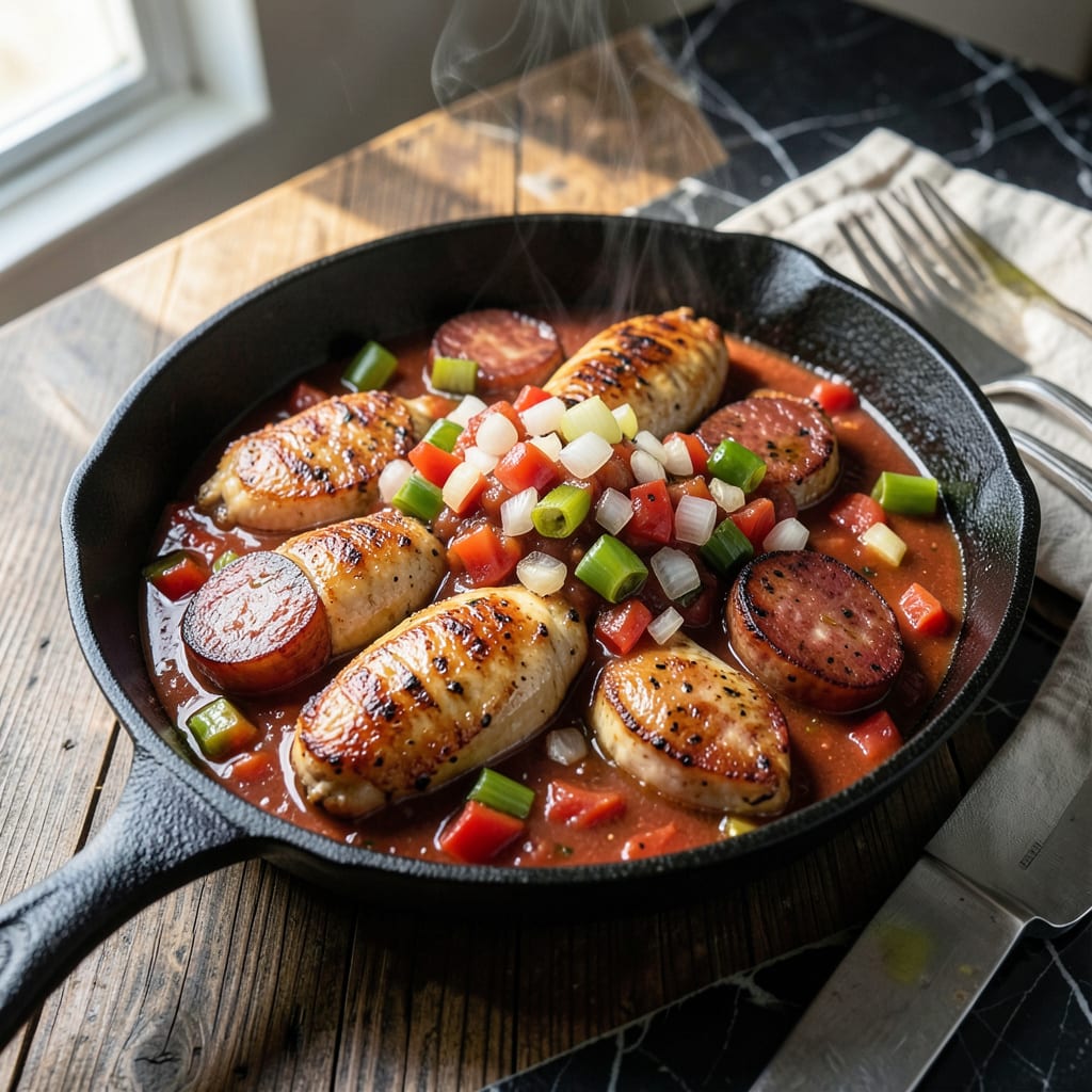 Comprehensive Chicken and Sausage Sauce Piquante Recipe: Cajun Spice With a Tomato Base visual reference