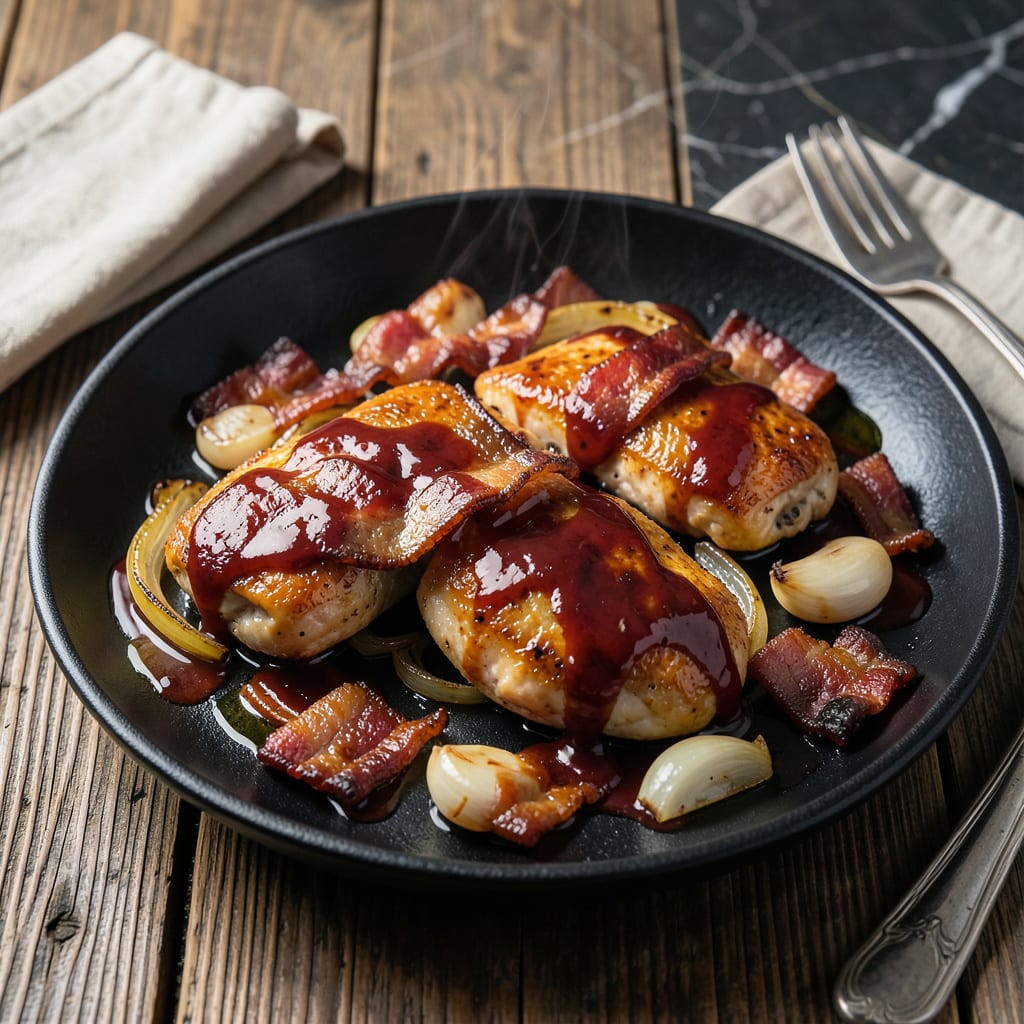 Chicken Bacon and BBQ Sauce Recipe: Smoky Sweet One Pan Dinner detailed visual guide