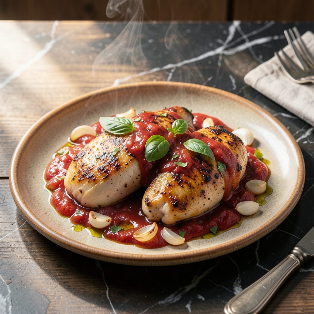 Complete Chicken Breast and Marinara Sauce Recipe: Italian Style Simmered Tenderness overview image