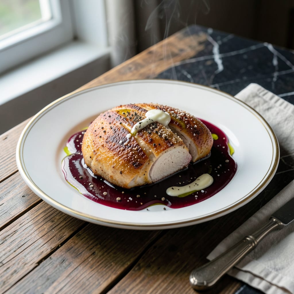 Chicken Breast in Red Wine Sauce Recipe: Pan Seared With Rich Depth example with annotations