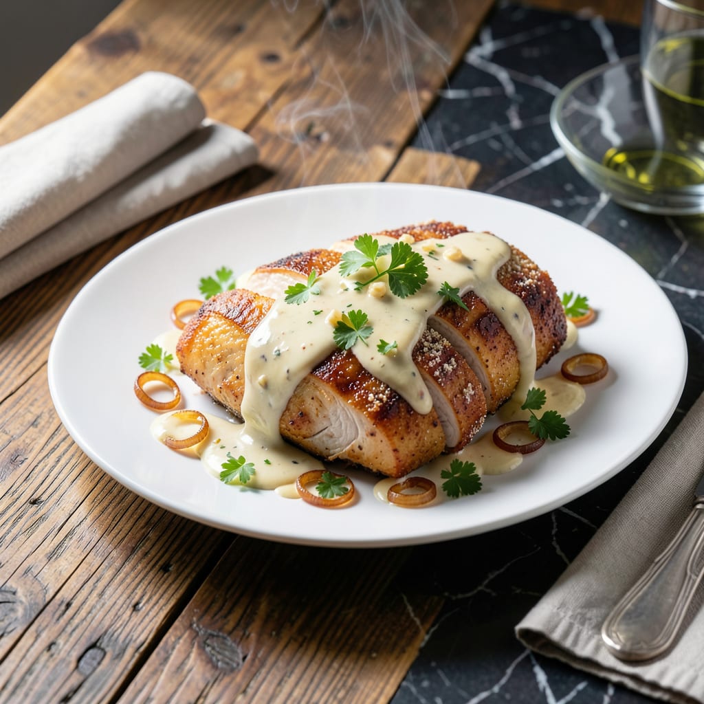 Chicken Breast in White Sauce Recipe: Velvety Cream with Herbed Elegance detailed visual guide