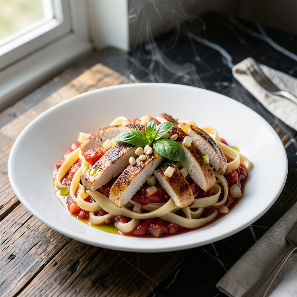 Chicken Breast Pasta Sauce Recipe: Velvety Tomato and Herb Infusion example with annotations