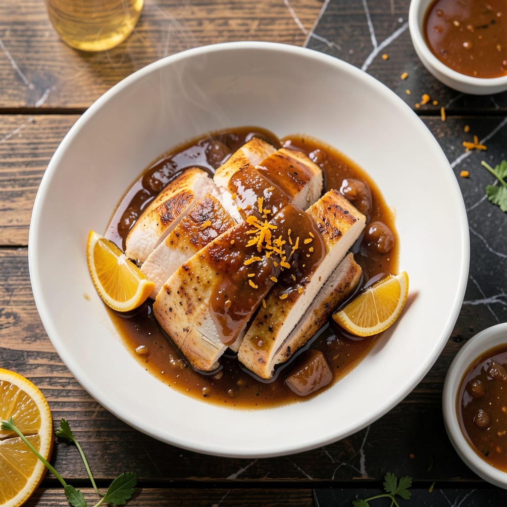 Chicken Breast With Duck Sauce Recipe: Orange Infused Sweetness Over Juicy Chicken example with annotations