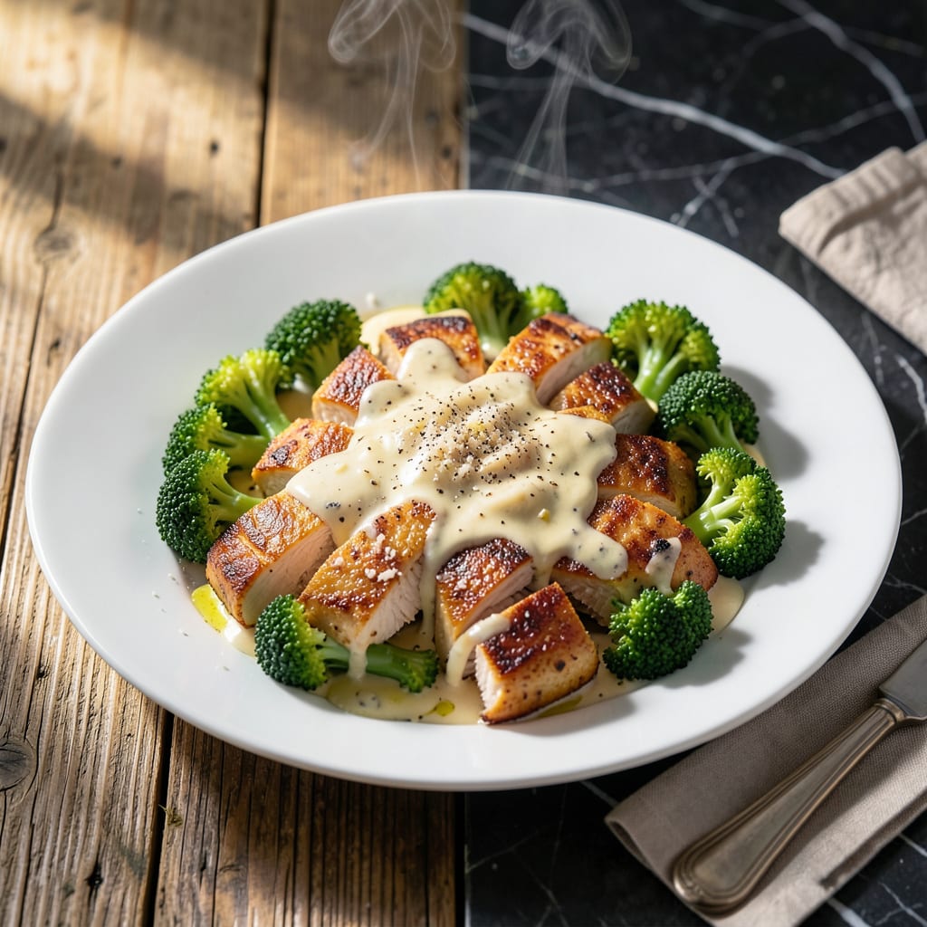 Chicken Broccoli Alfredo Sauce Recipe: Velvety Coating for Pasta or Rice example with annotations