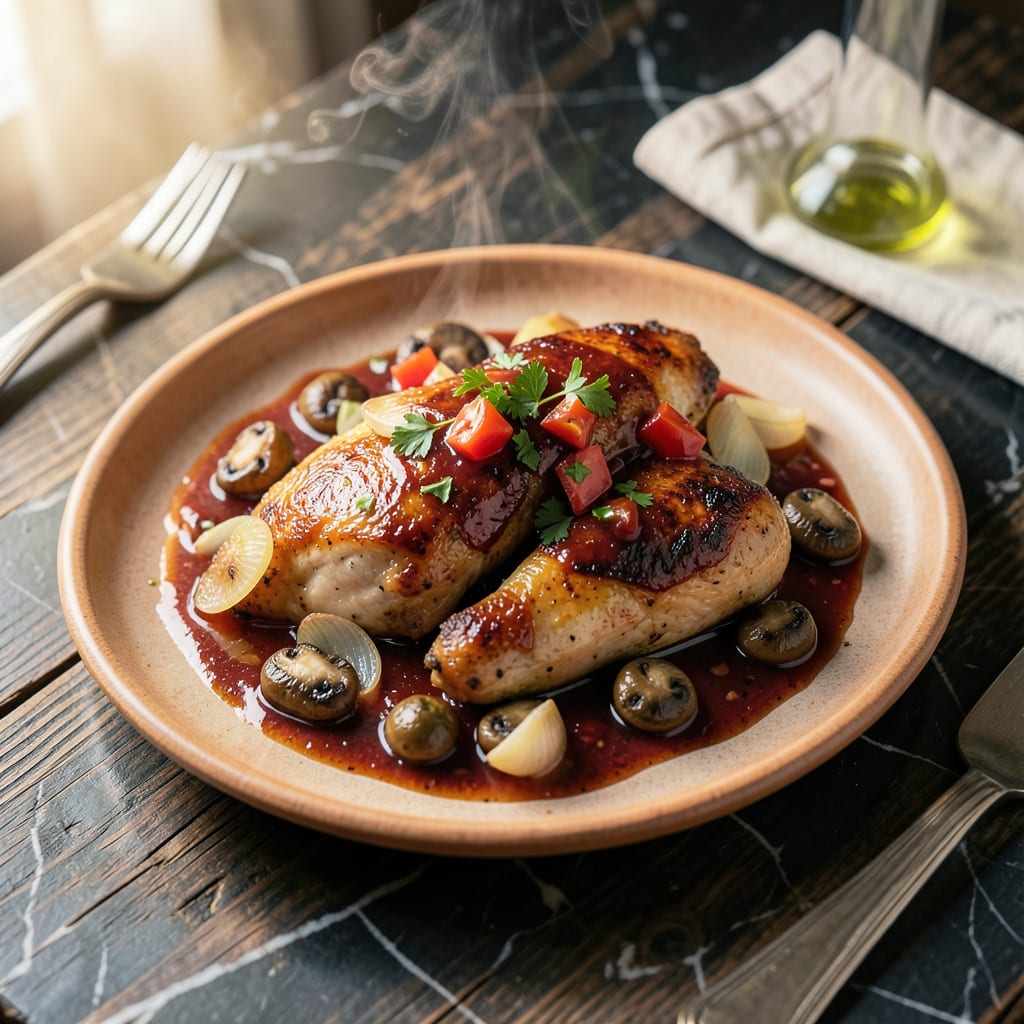 Complete Chicken Chasseur Sauce Recipe: Rustic French Mushroom and Wine Infusion overview image