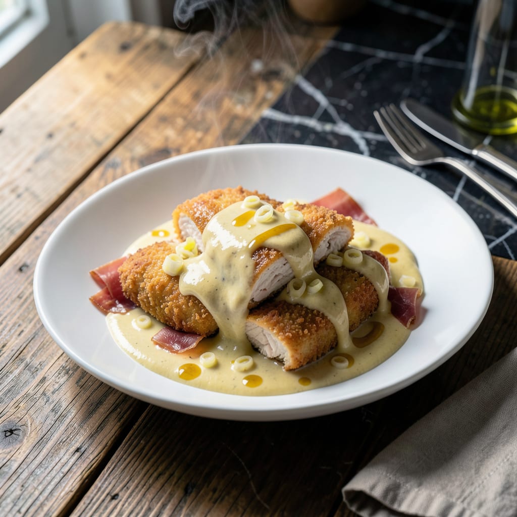 Chicken Cordon Bleu Sauce Recipe: Creamy Dijon and Gruyère Infusion example with annotations