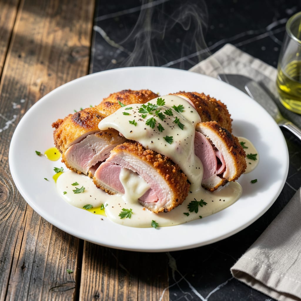 Comprehensive Chicken Cordon Bleu White Sauce Recipe: Gruyère Infused Creamy Velouté visual reference