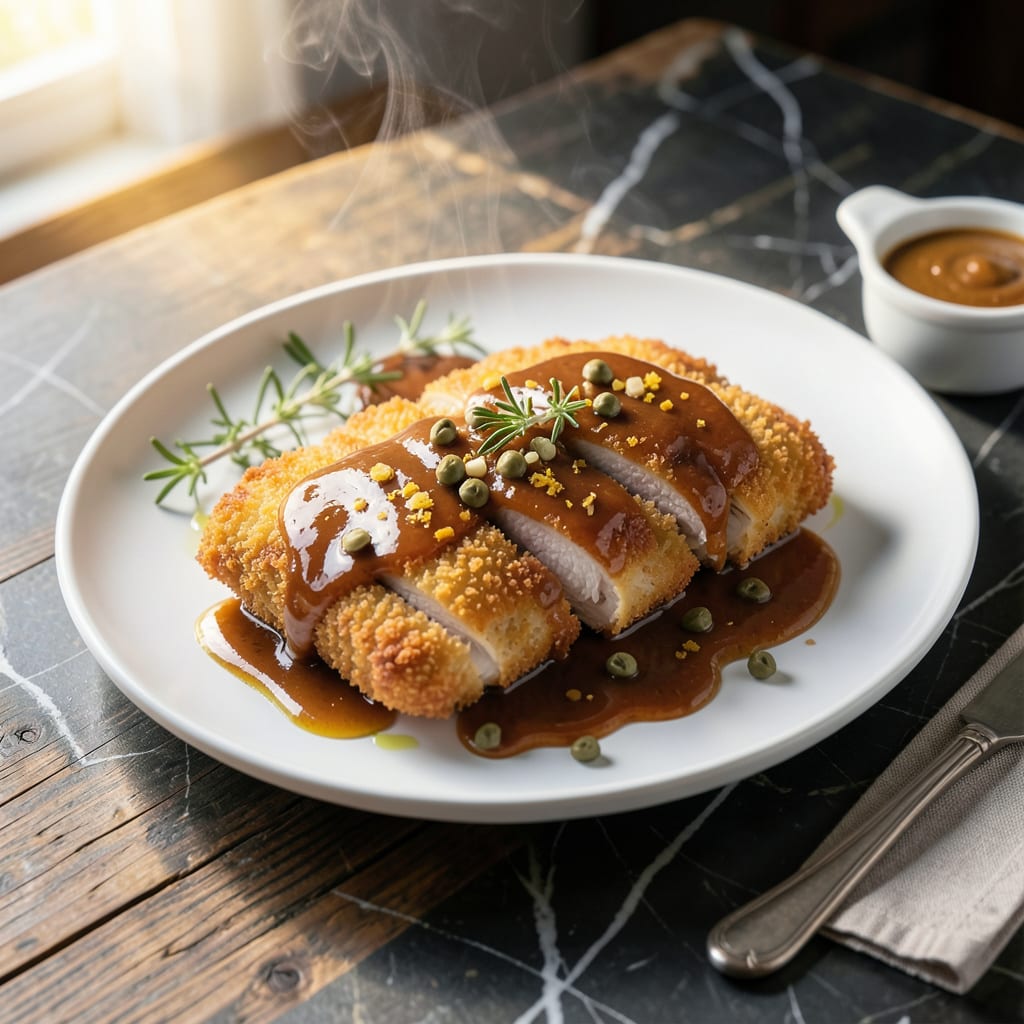 Complete Chicken Costoletta Sauce Recipe: Lemon Caper Pan Sauce for Crispy Cutlets overview image