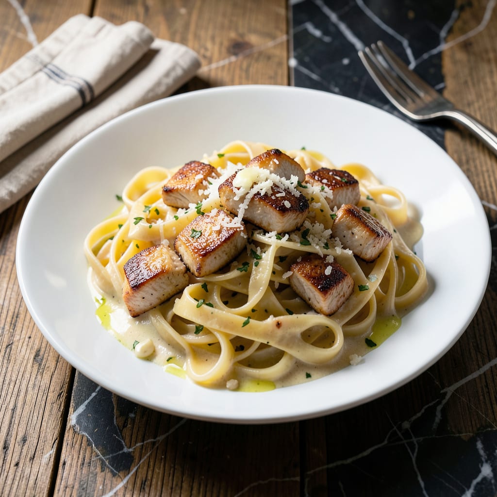 Chicken Cream Sauce Pasta Recipe: Velvety Parmesan Infusion illustration with key details