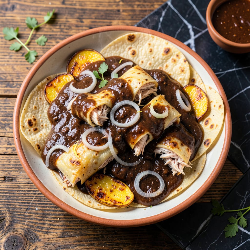 Chicken Enchilada With Mole Sauce Recipe: Rich Chocolate Chile Depth illustration with key details