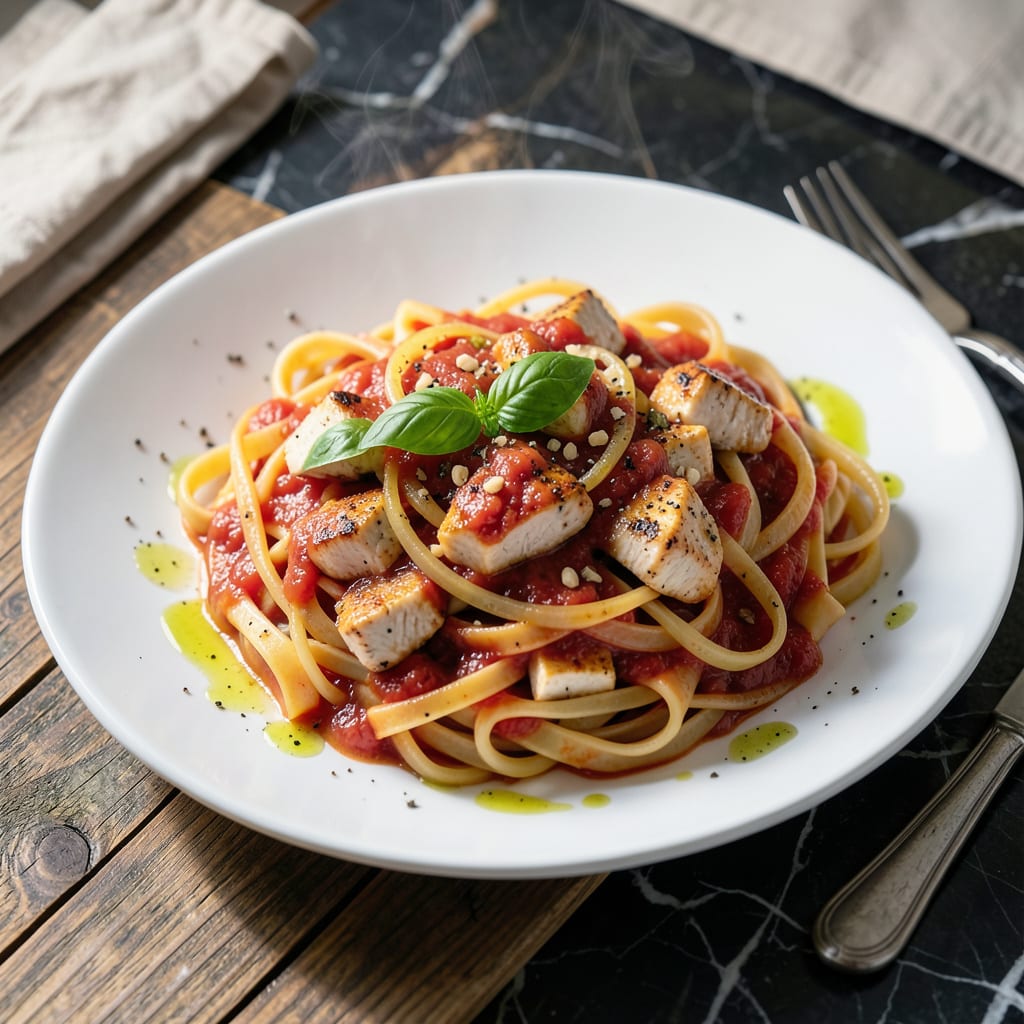 Chicken Fettuccine Tomato Sauce Recipe: Rich Pasta With Garden Fresh Tomatoes detailed visual guide