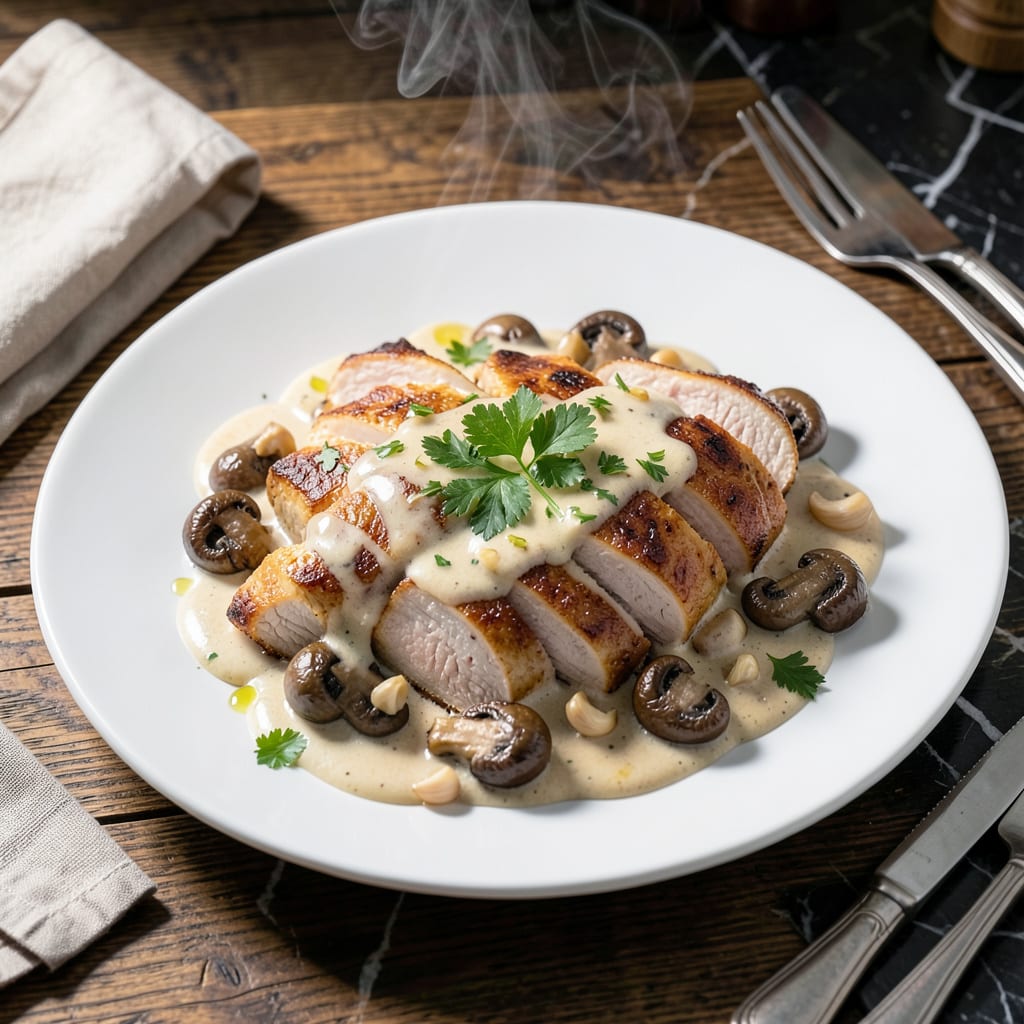 Comprehensive Chicken Garlic Mushroom Cream Sauce Recipe: Silky Sautéed Indulgence visual reference