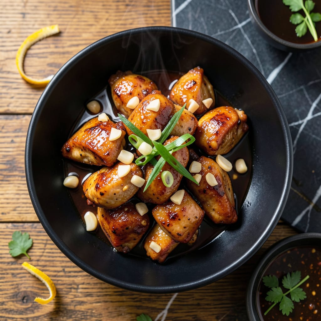 Visual representation of Chicken Ginger Garlic Soy Sauce Recipe: Wok Tossed Umami Bomb