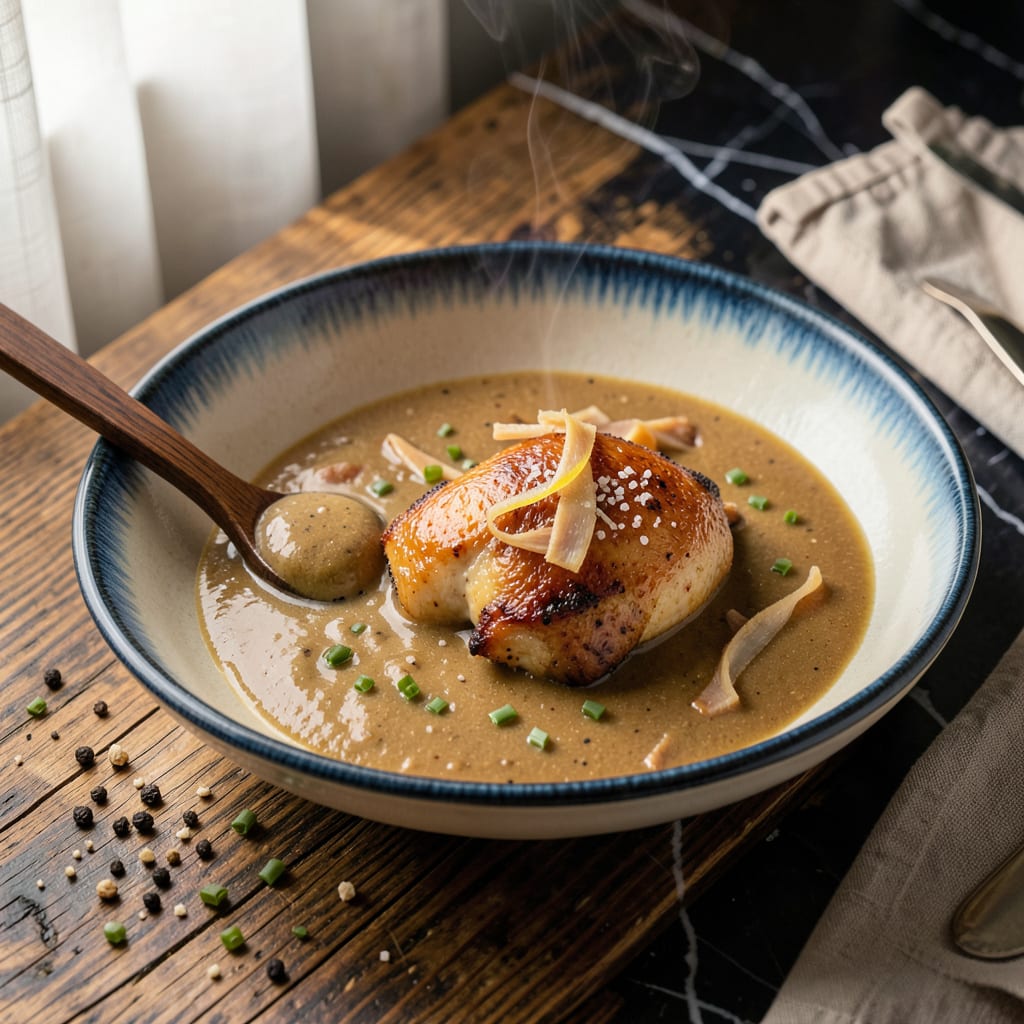 Visual representation of chicken gravy sauce recipe