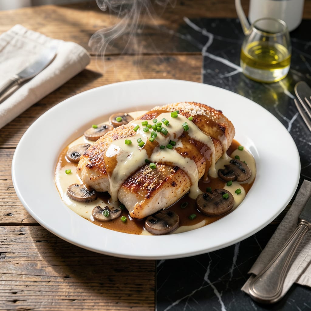 Visual representation of Chicken in Brandy Cream Sauce Recipe: Luxurious Velvety Finish