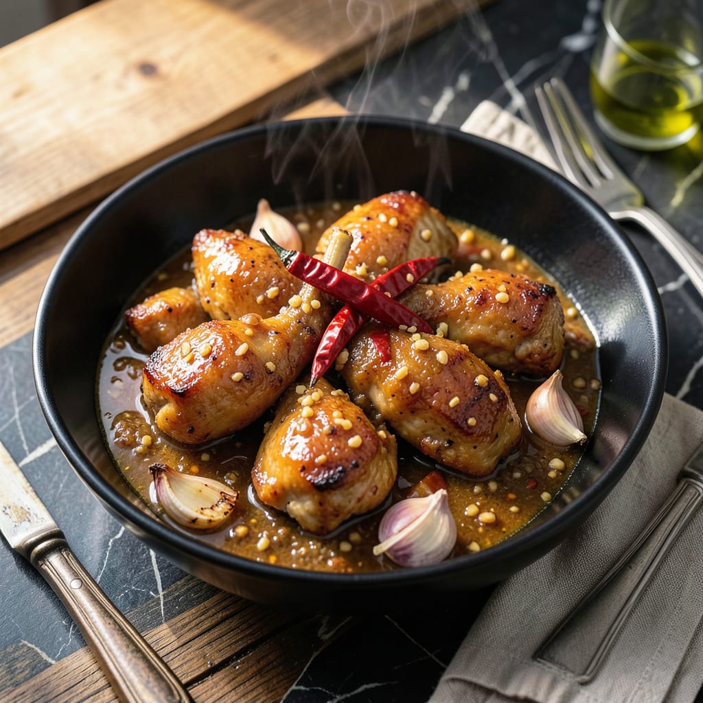 Comprehensive chicken in hot garlic sauce recipe visual reference