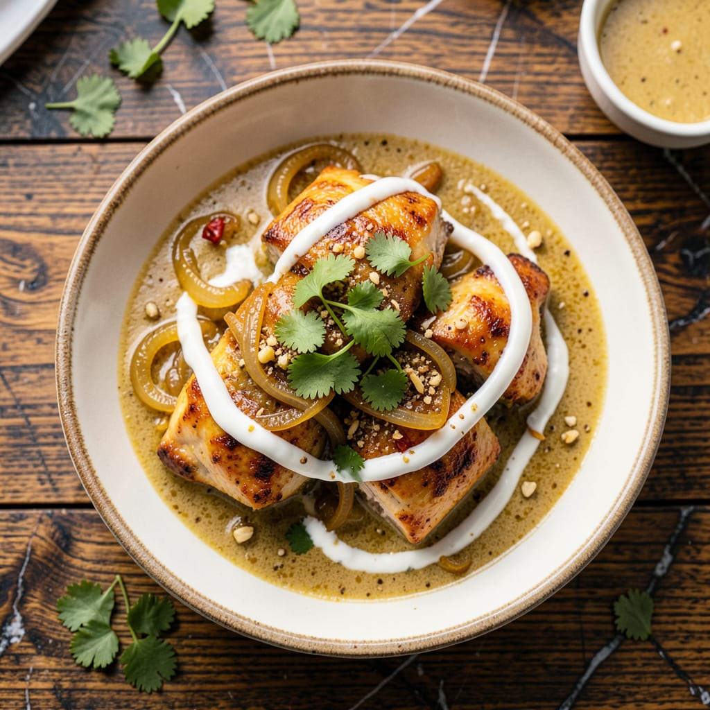 Complete chicken in korma sauce recipe overview image