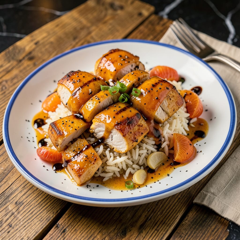 chicken in orange sauce recipe example with annotations