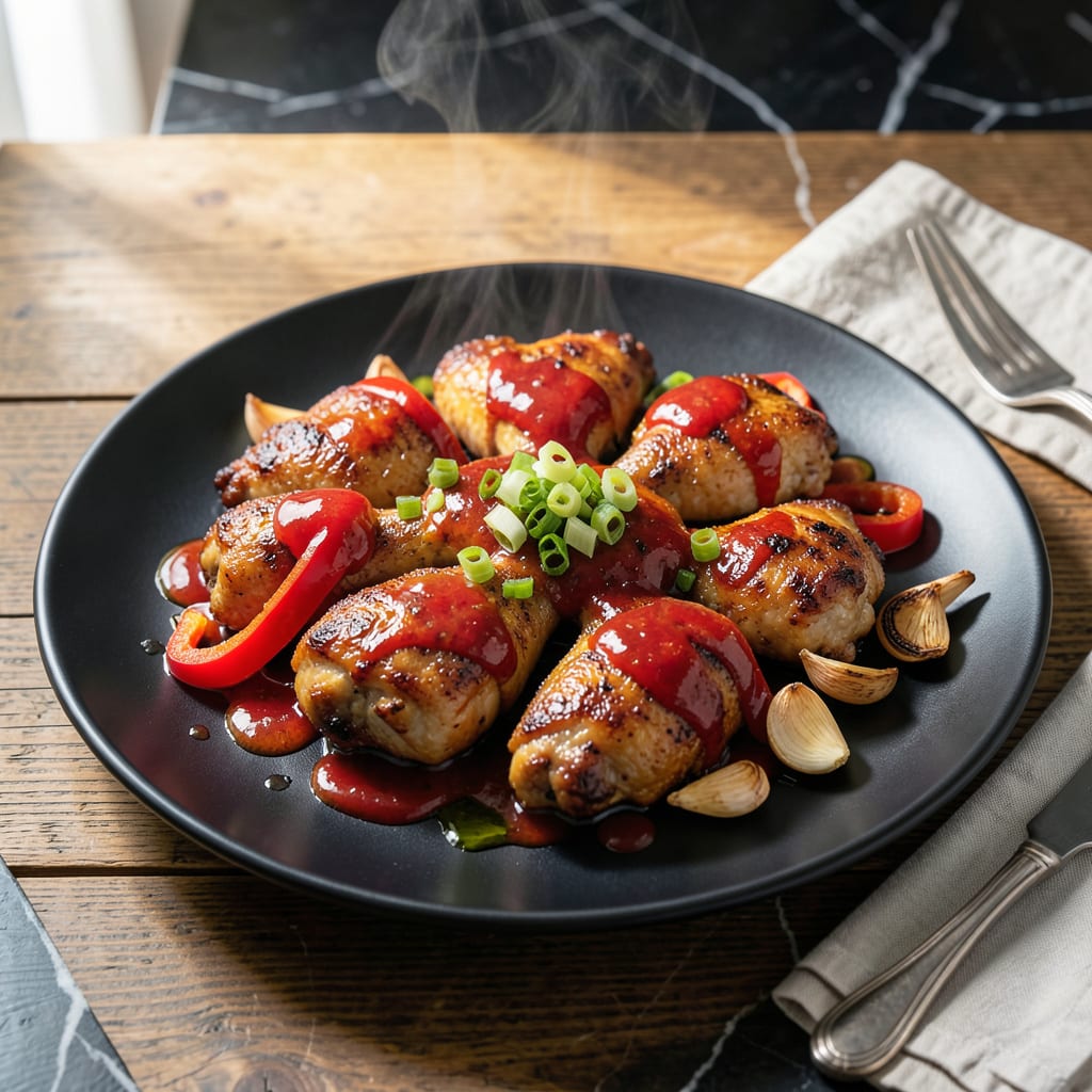 Visual representation of Chicken in Schezwan Sauce Recipe: Spicy Sichuan Fire Meets Tender Chicken