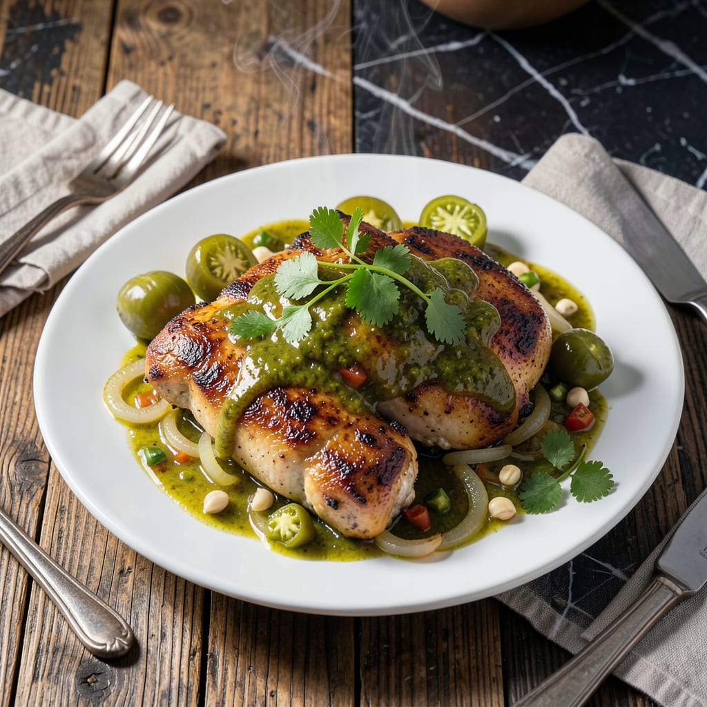 Chicken in Tomatillo Sauce Recipe: Zesty Green Tang With Tender Chicken detailed visual guide