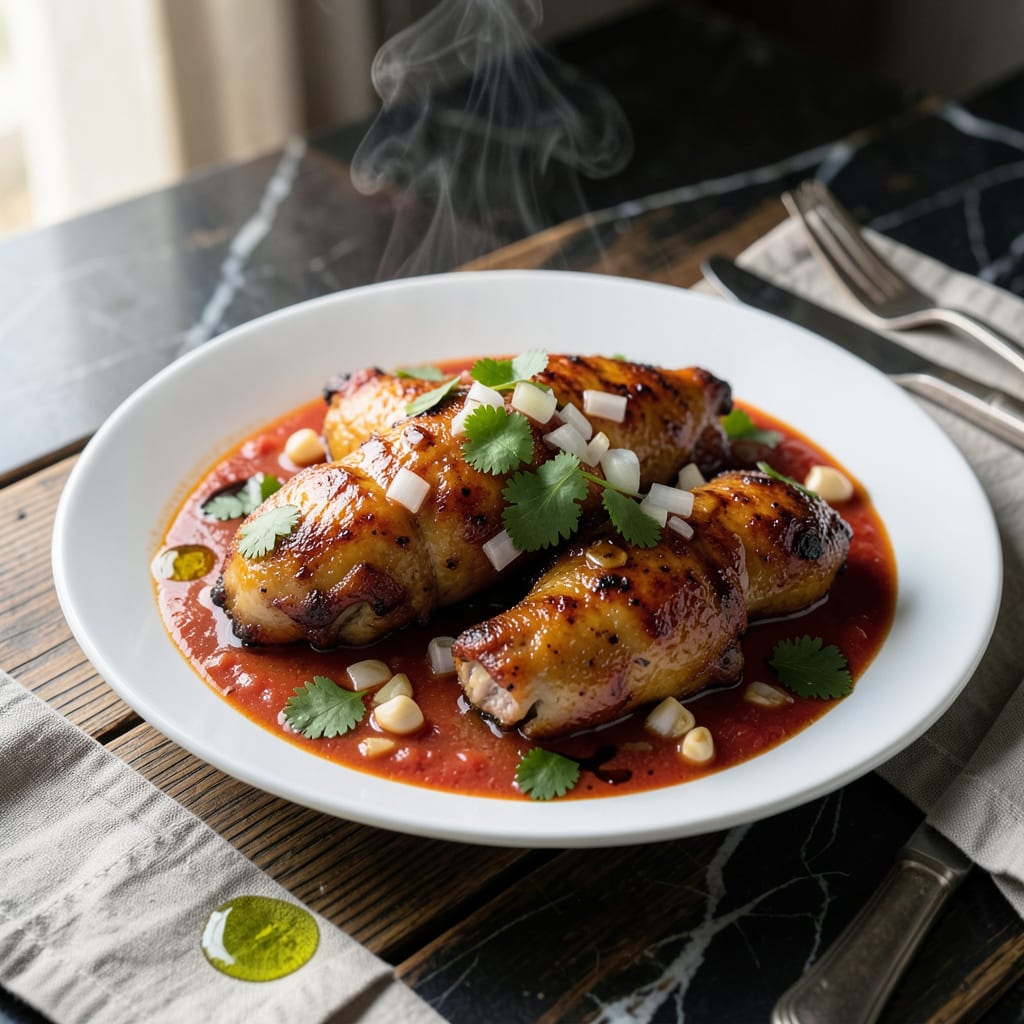Visual representation of Chicken in Tomato Sauce Filipino Recipe: Savory Adobo Style Stew