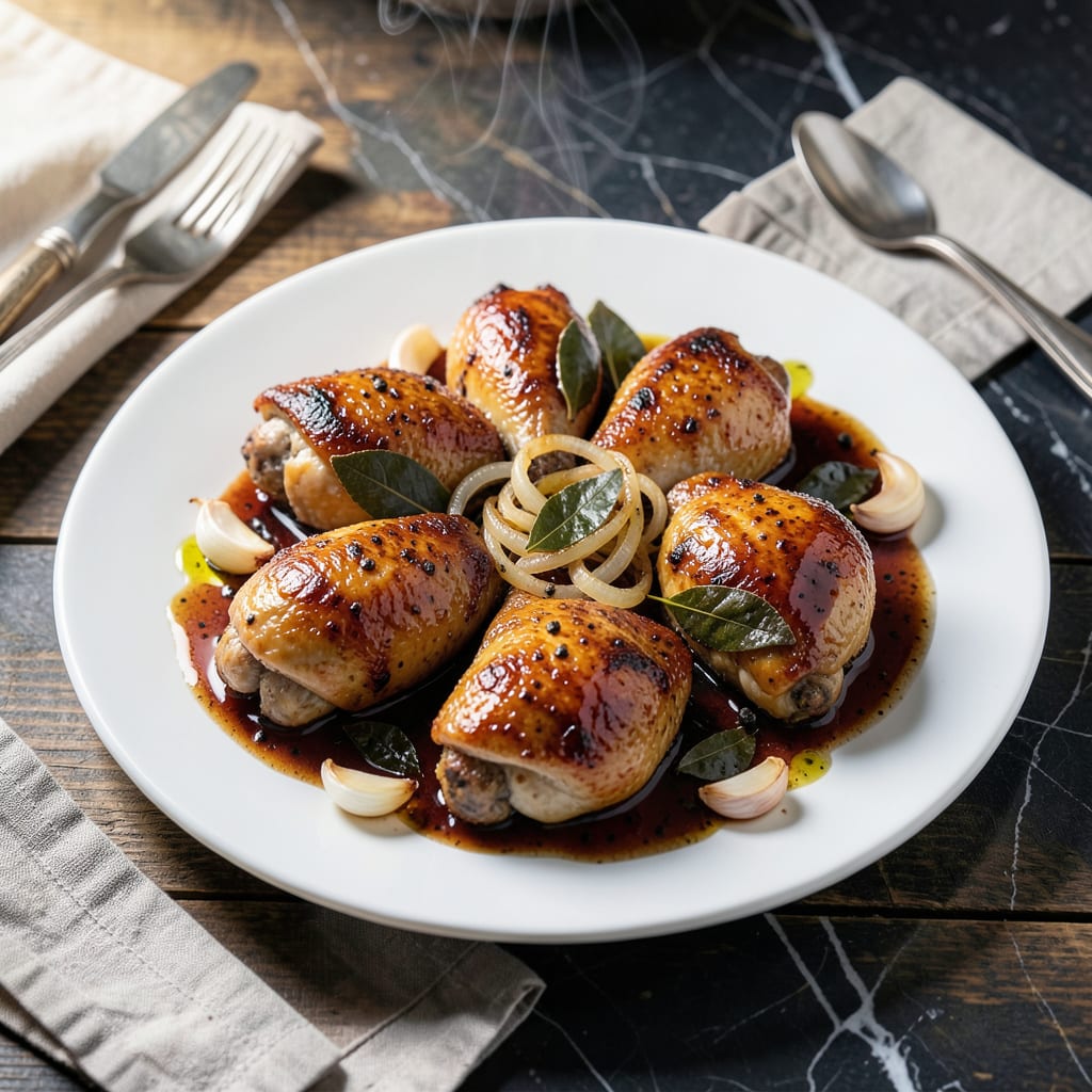 Chicken in Vinegar Sauce Recipe: Tangy Filipino Adobo Style example with annotations
