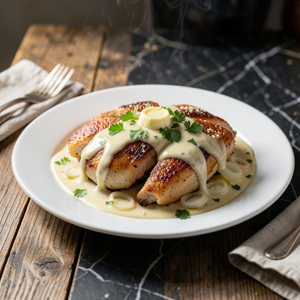 Visual representation of Chicken in White Wine Cream Sauce Recipe: Silky Richness with Herbed Depth
