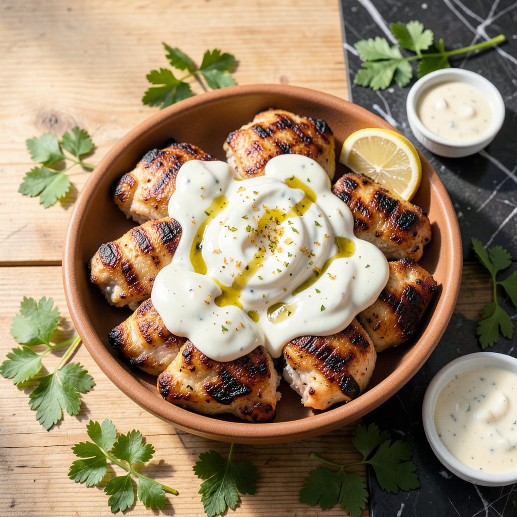 Comprehensive Chicken Kebab Garlic Sauce Recipe: Skewered Perfection With Creamy Garlic Dip visual reference