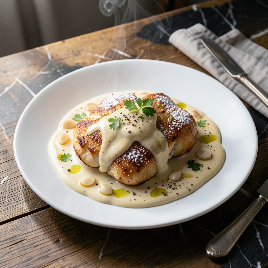 Chicken Lemon Cream Sauce Recipe: Zesty Brightness Over Tender Chicken illustration with key details