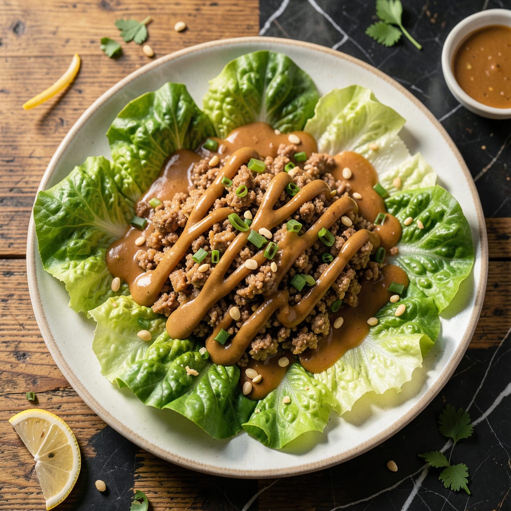 Comprehensive Chicken Lettuce Wraps With Peanut Sauce Recipe: Crunchy Freshness Meets Thai Flavors visual reference