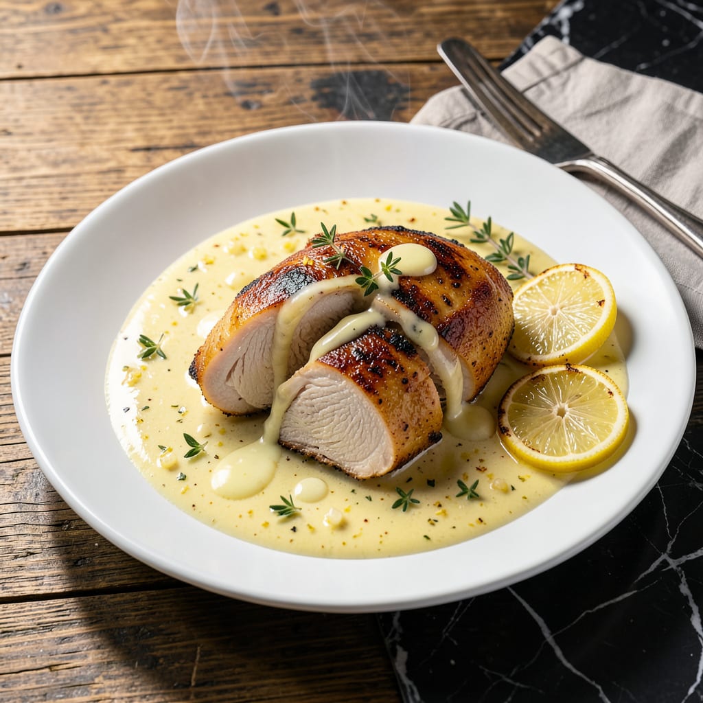 Chicken Limone Sauce Recipe: Zesty Lemon and Herb Emulsion example with annotations