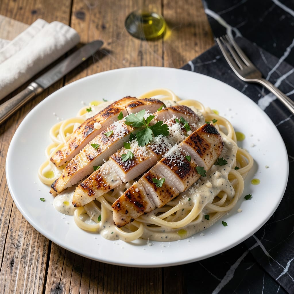 Chicken Linguini Alfredo Sauce Recipe: Silky Ribbons With Parmesan Depth example with annotations