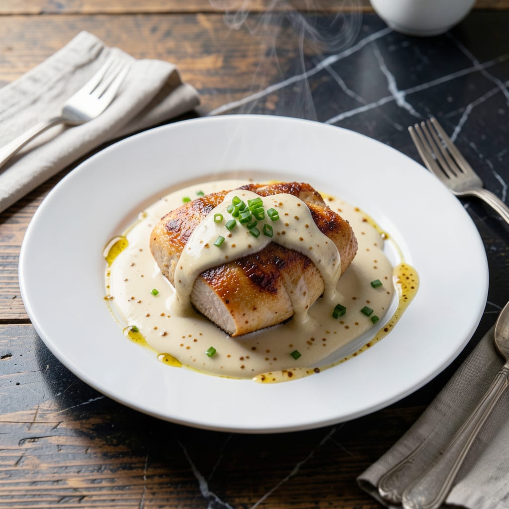 Chicken Maison Sauce Recipe: French Bistro Creaminess at Home illustration with key details