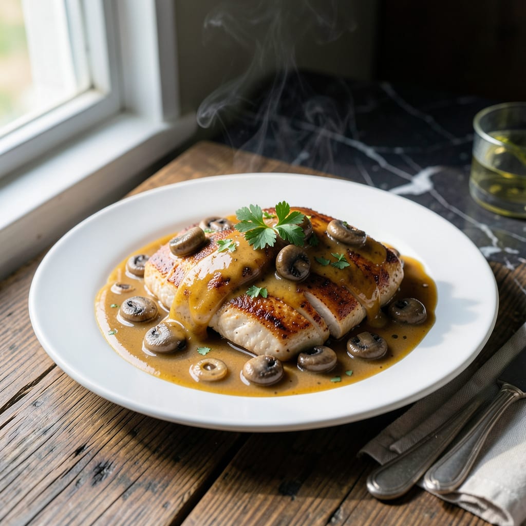 Visual representation of Chicken Marsala Cream Sauce Recipe: Wine Infused Mushroom Velouté