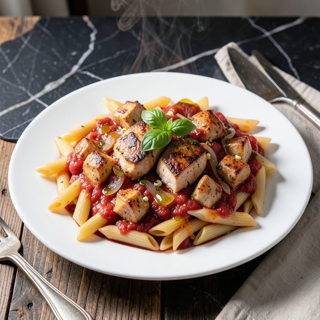 Visual representation of Chicken Penne Pasta Red Sauce Recipe: Rustic Italian Flavor in One Pot