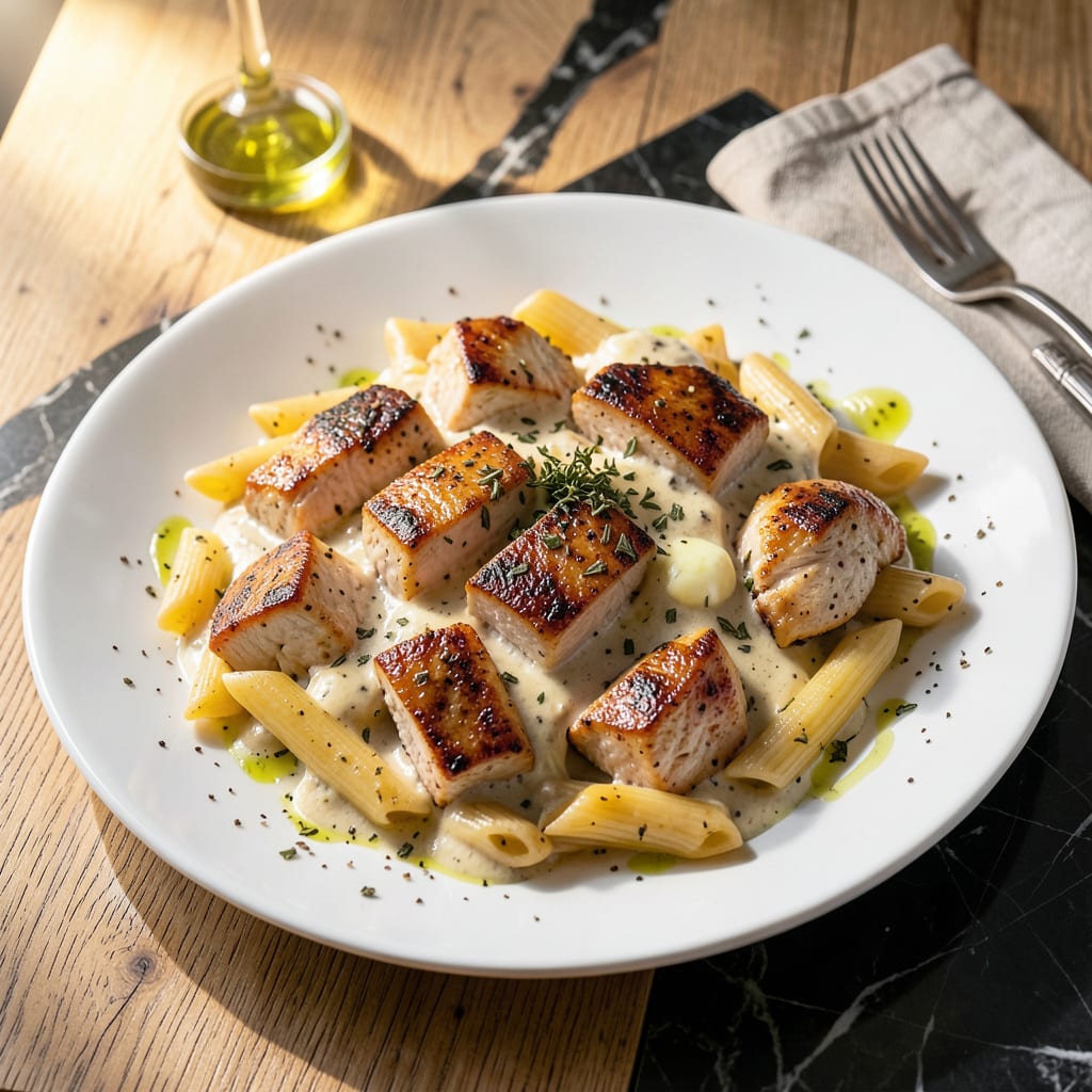 Chicken Penne Sauce Recipe: Garlicky Cream Sauce for Al Dente Pasta detailed visual guide