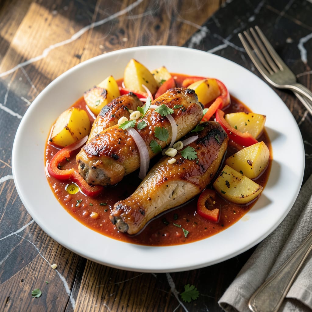 Chicken Recipe With Tomato Sauce Panlasang Pinoy: Filipino Style Simmered Comfort illustration with key details