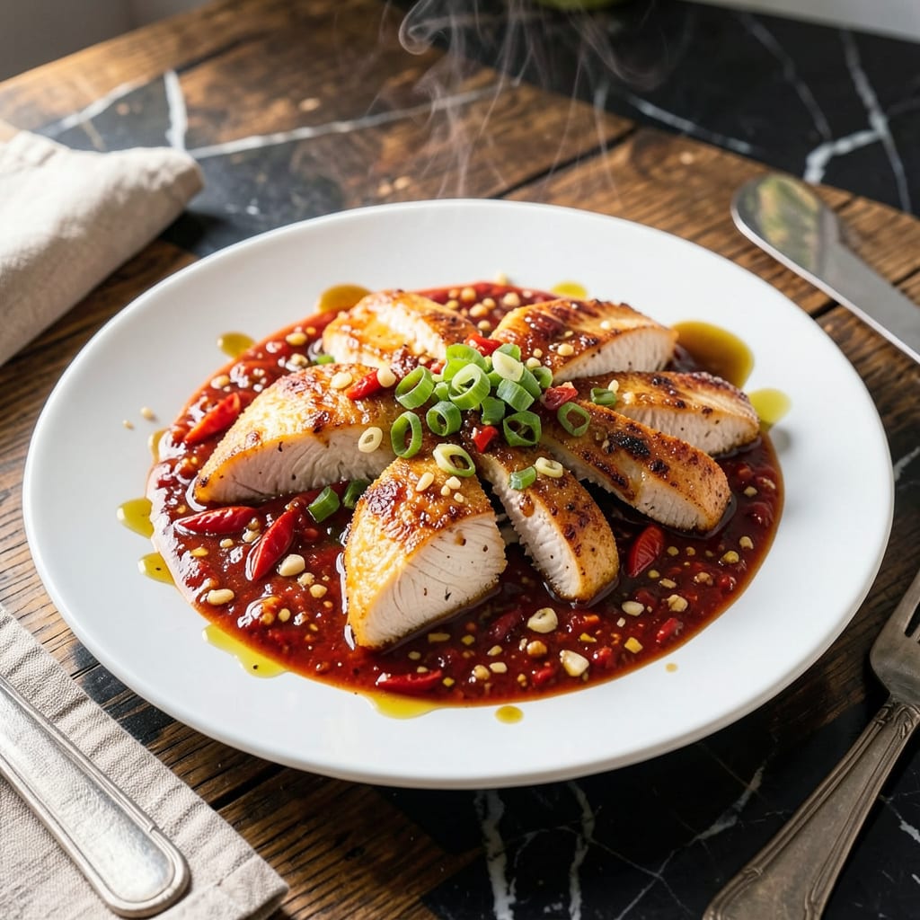 Chicken Rice Chilli Sauce Recipe: Spicy Umami Drizzle for Asian Dishes illustration with key details