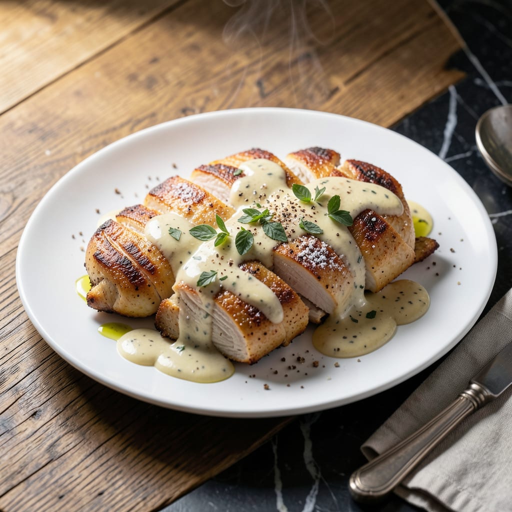 Visual representation of Chicken Sage Cream Sauce Recipe: Herb Infused Velvety Elegance