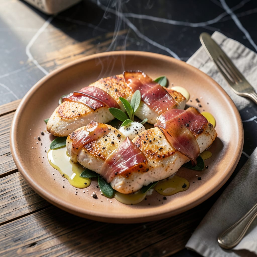 Chicken Saltimbocca Sauce Recipe: Sage and Proscuitto Infused Elegance example with annotations
