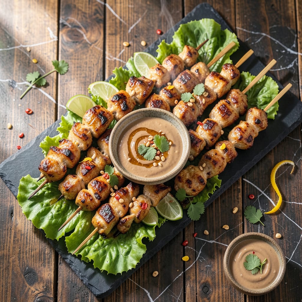 Visual representation of Chicken Satay Peanut Dipping Sauce Recipe: Thai Inspired Creamy Spice Balance