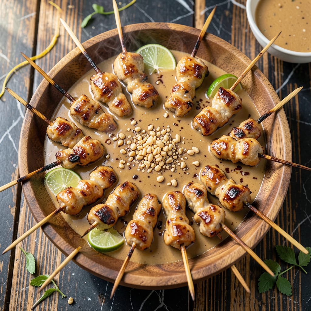 Chicken Satay Peanut Sauce Recipe Thai: Skewered Perfection With Rich Spiced Dip example with annotations