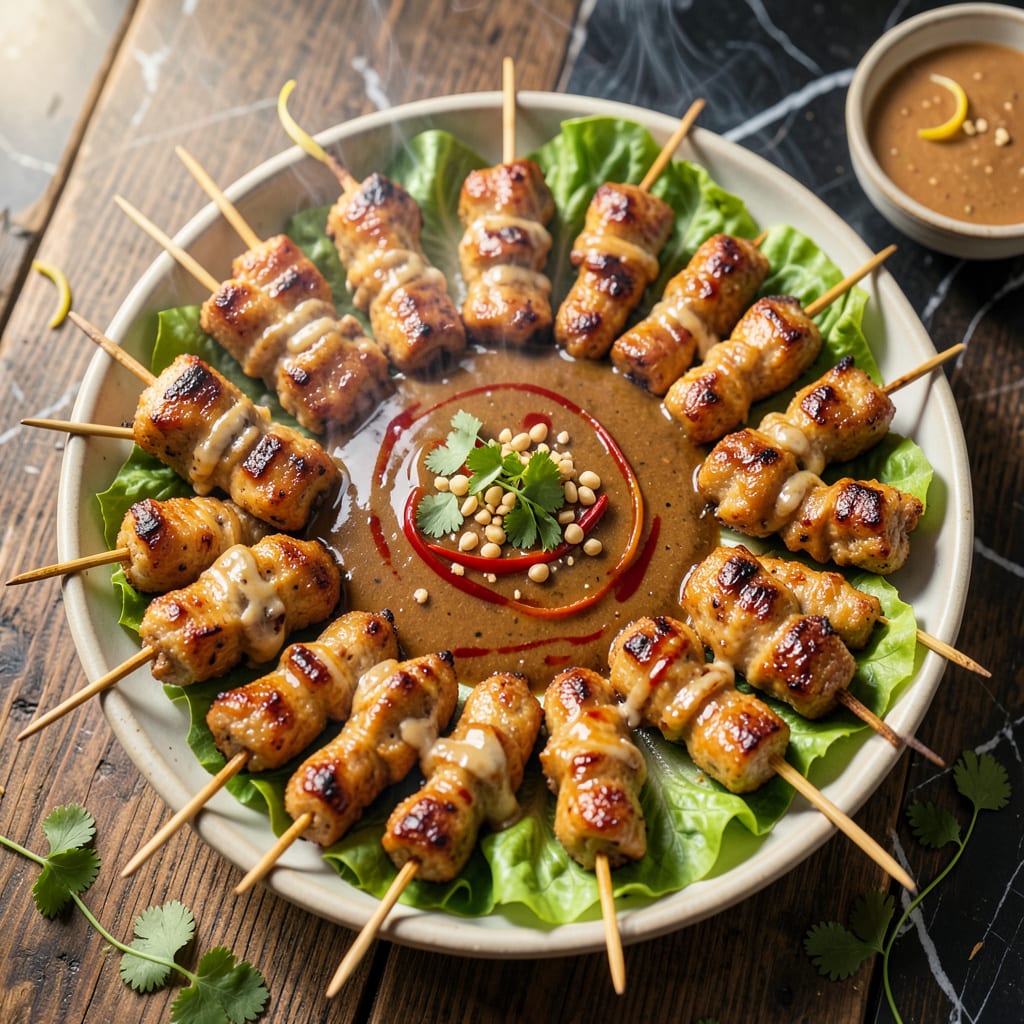 Comprehensive Chicken Satay With Spicy Peanut Sauce Recipe: Skewered Perfection With Thai Heat visual reference