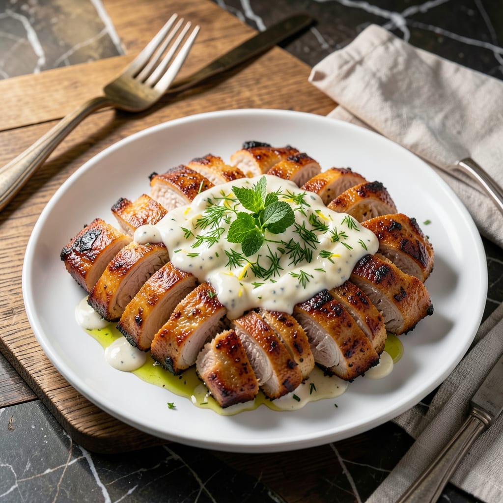 Chicken Shawarma Yogurt Sauce Recipe: Garlicky Lemon Zing for Wraps example with annotations