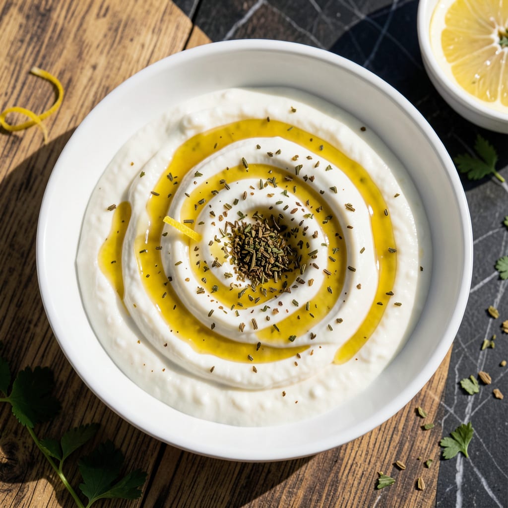 Chicken Souvlaki Sauce Recipe: Garlicky Yogurt Emulsion for Grilled Skewers example with annotations