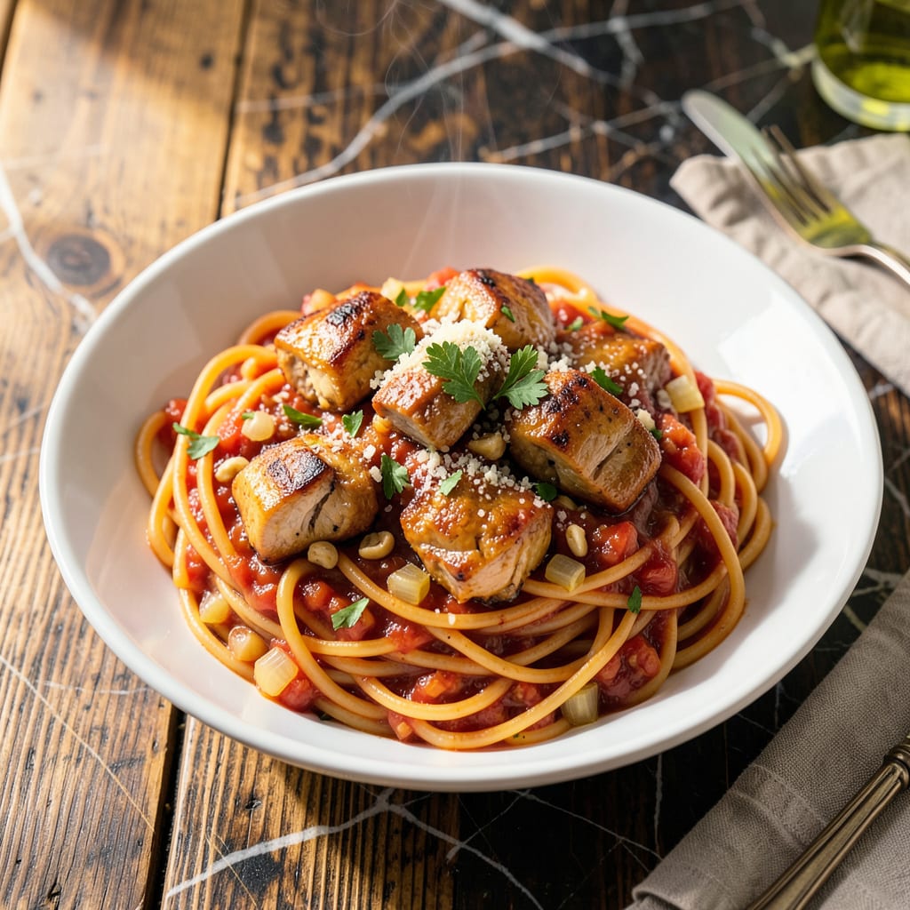 Complete Chicken Spaghetti Sauce Crock Pot Recipe: Slow Cooked Italian Richness overview image