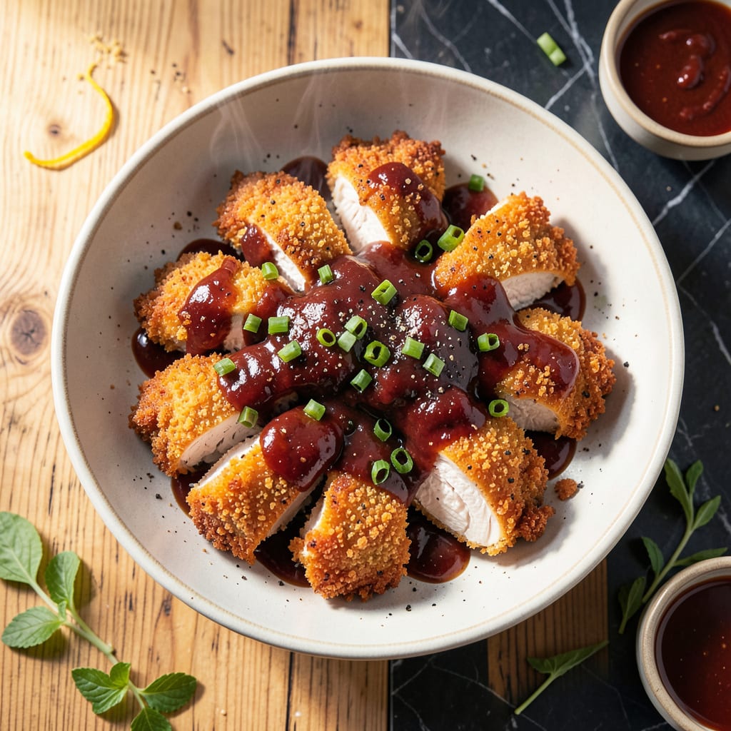Visual representation of Chicken Tenders Barbecue Sauce Recipe: Crispy Strips With Smoky Glaze